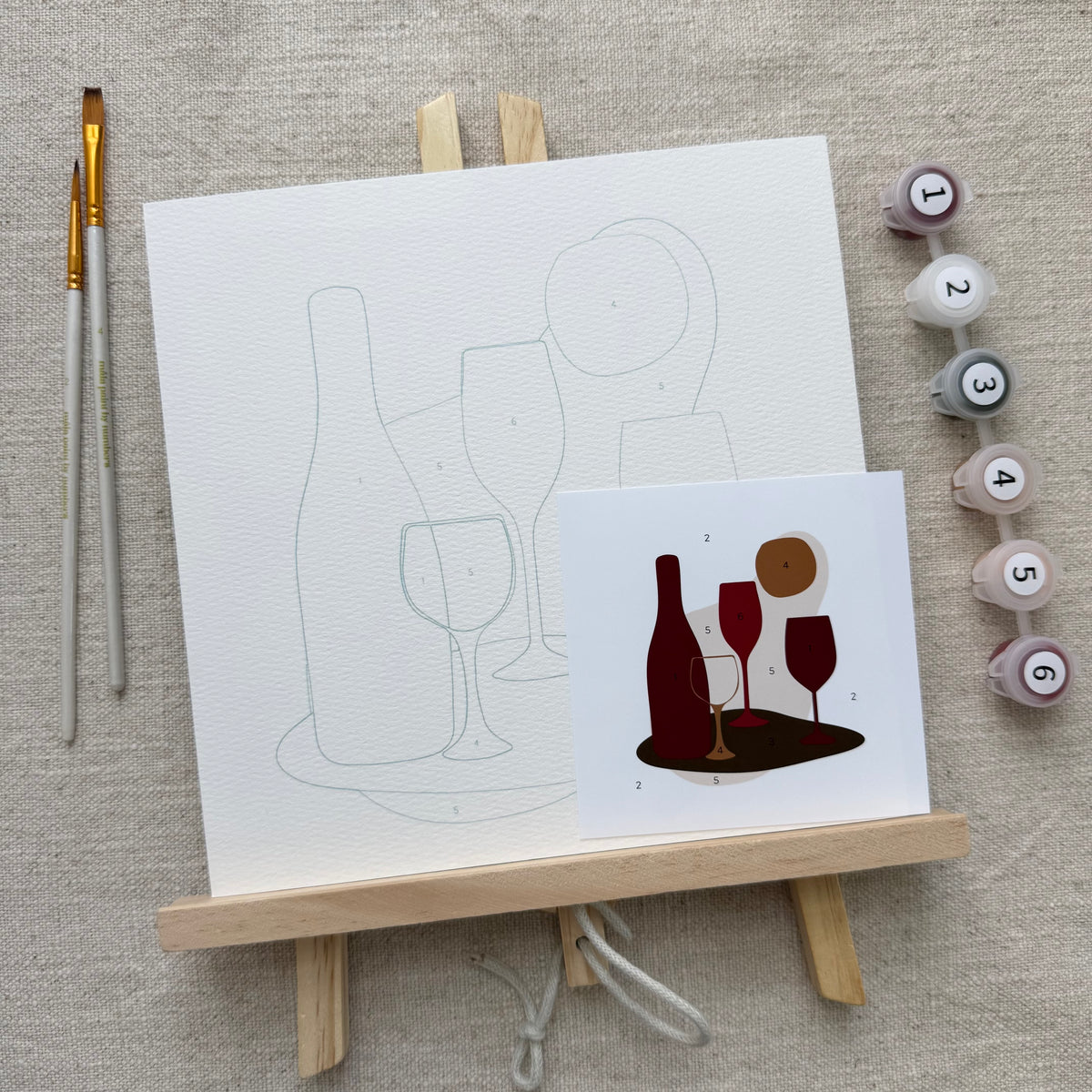 Kit de peinture par numéro « Tu m'as eu au Merlot »