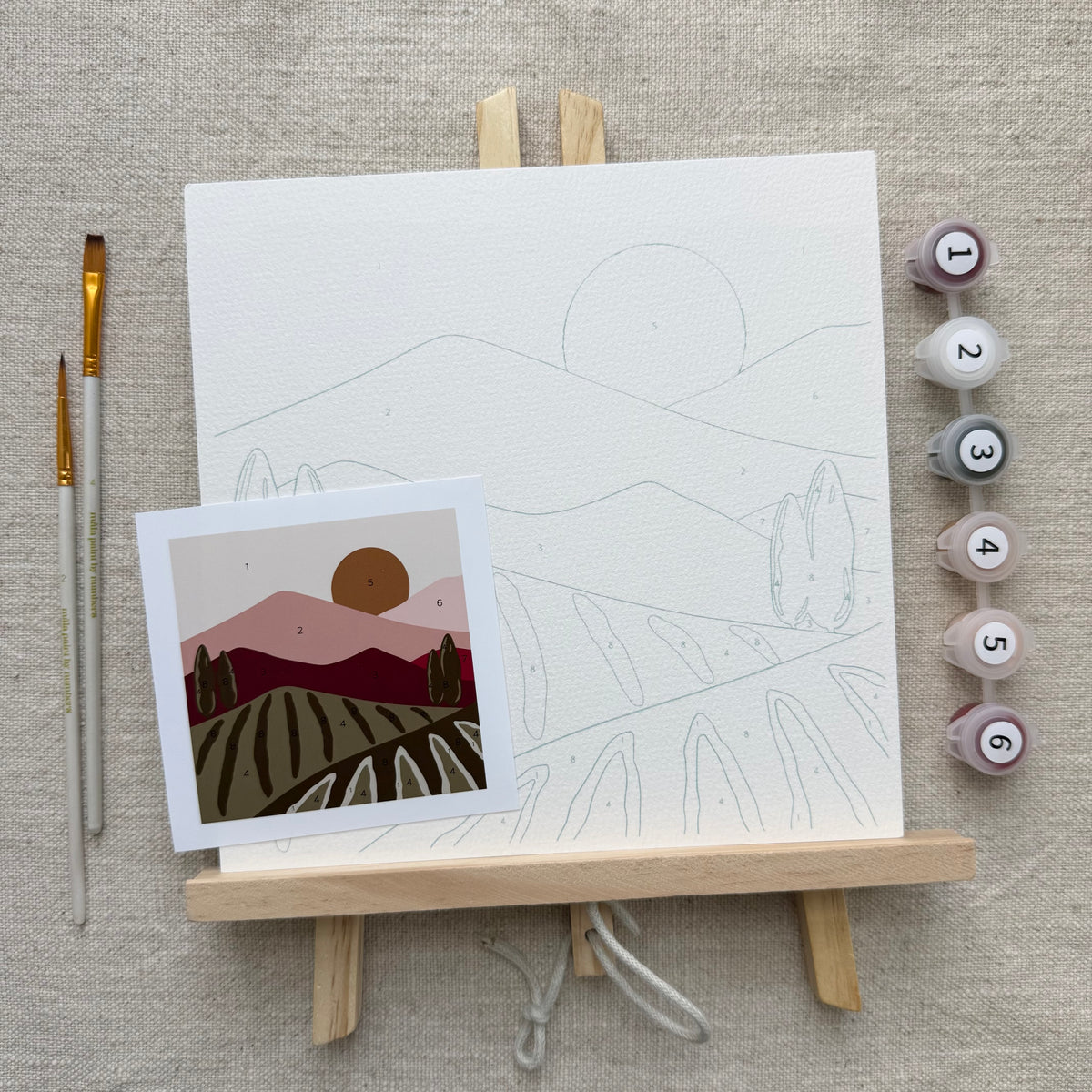 Kit de peinture par numéro « Pays viticole »
