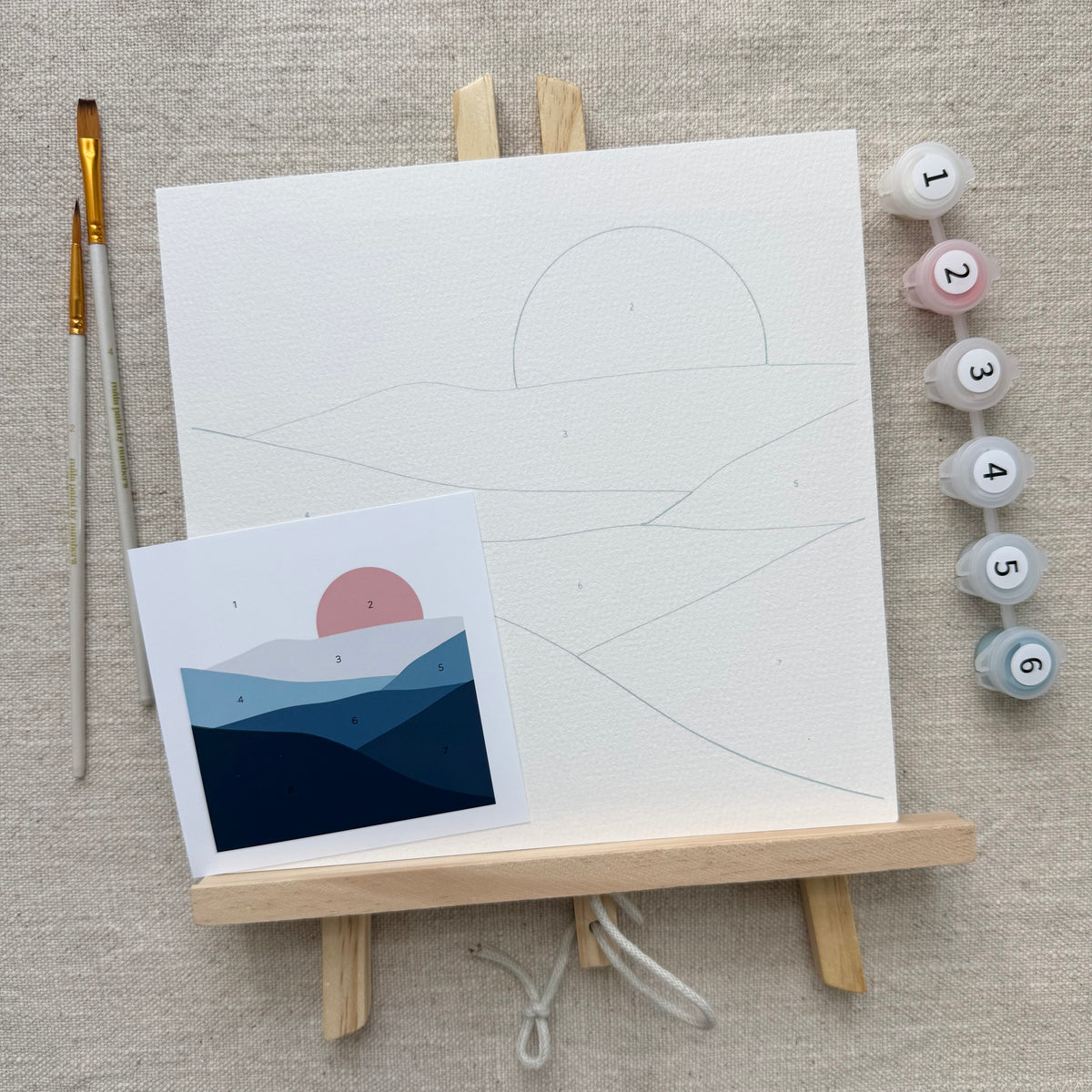 Kit de pintura por números "Montañas Azules"