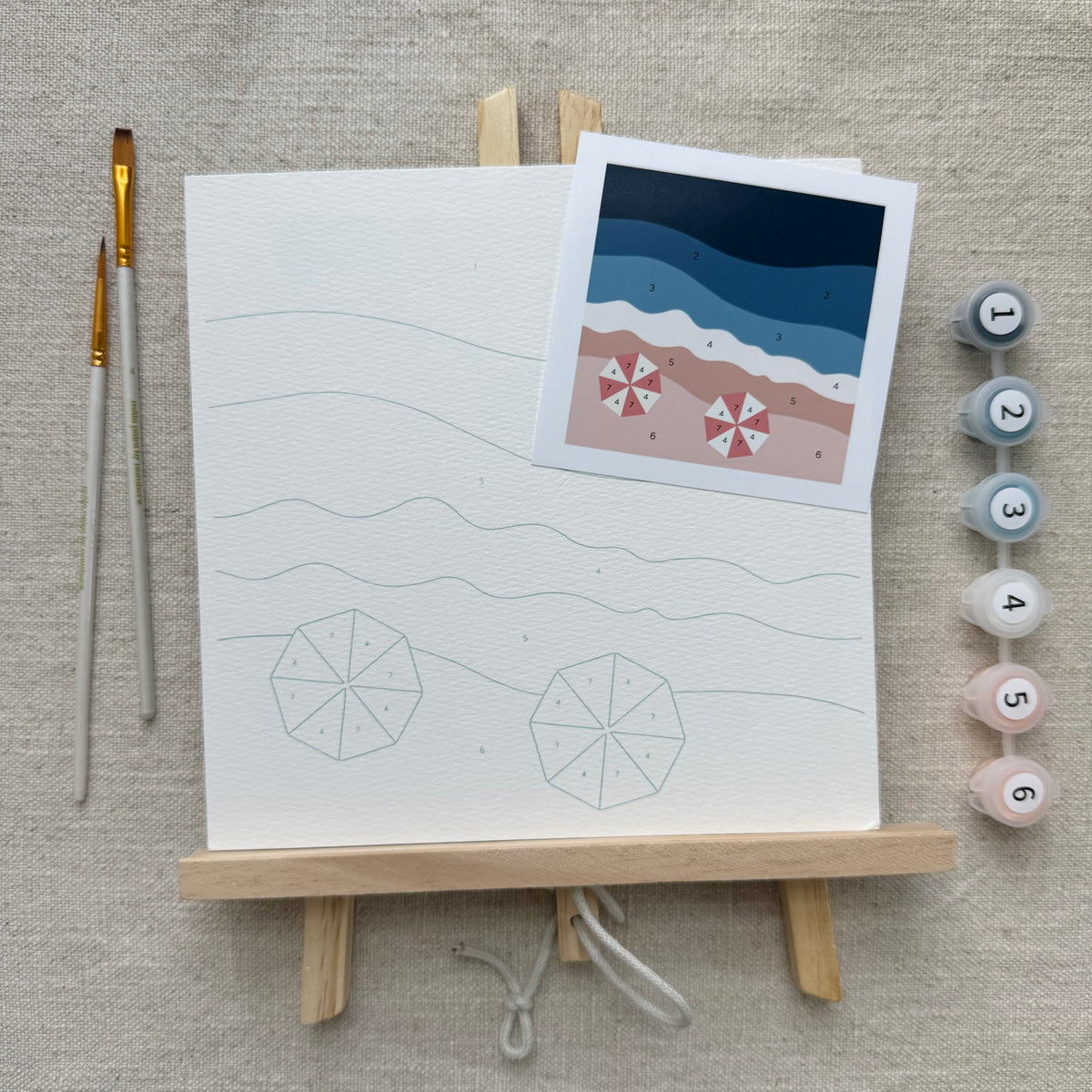 "Beach Day" 8x8 Paint by Number Kit