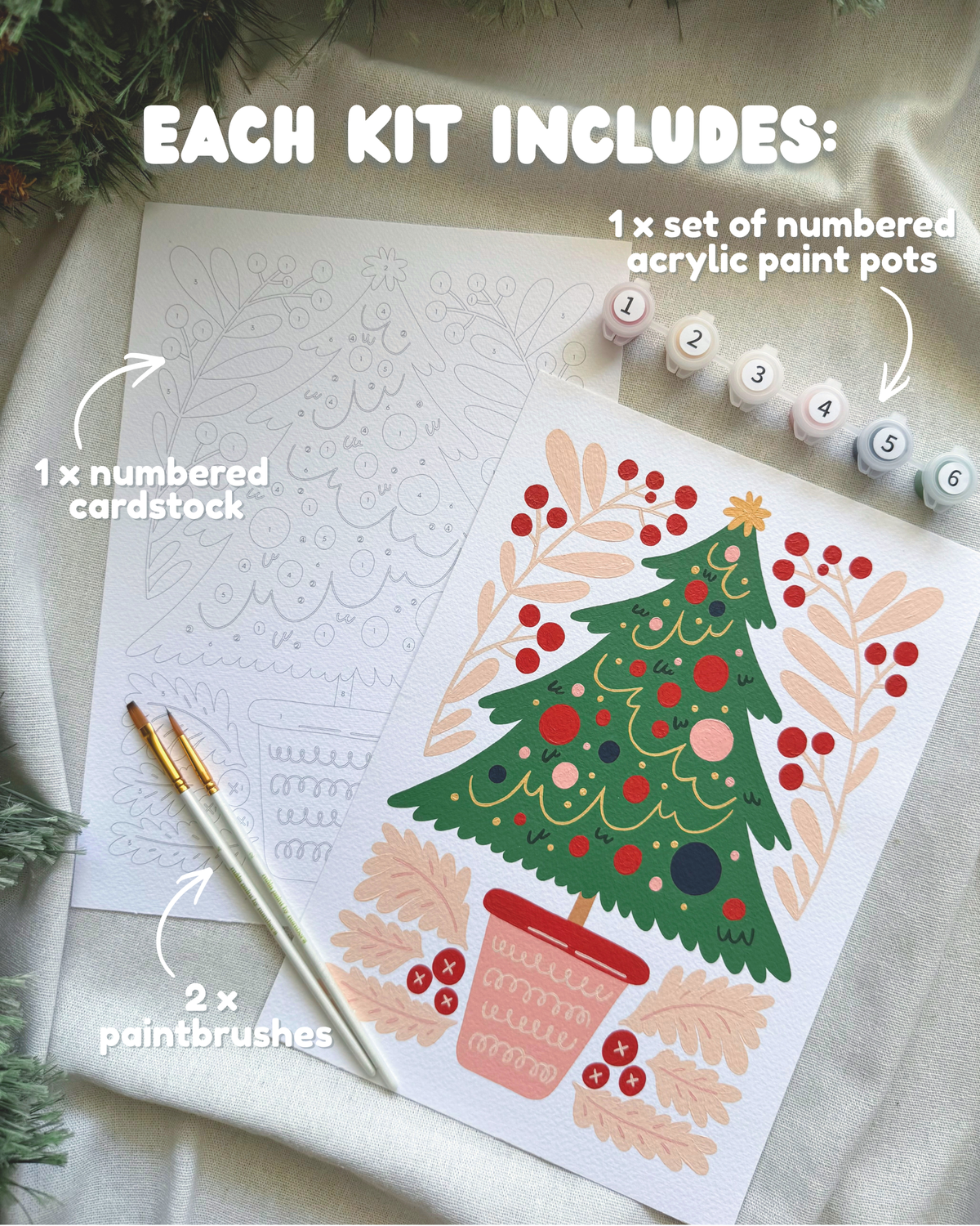 Kit de peinture par numéro « Ô sapin de Noël »