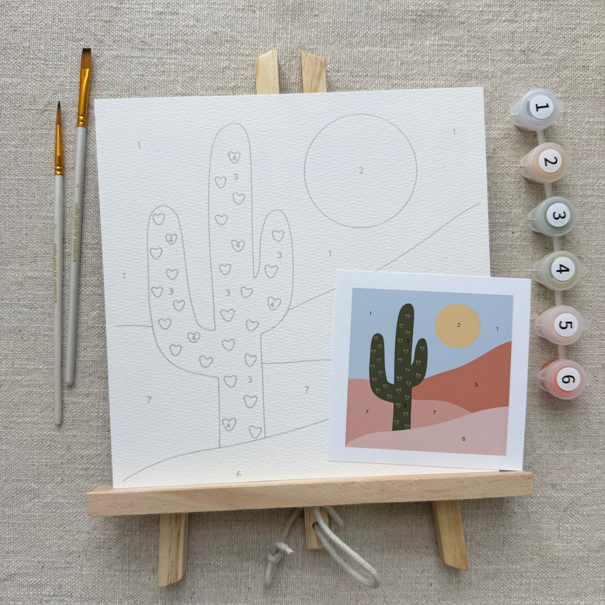 Kit de pintura por números "Desierto de Saguaro"