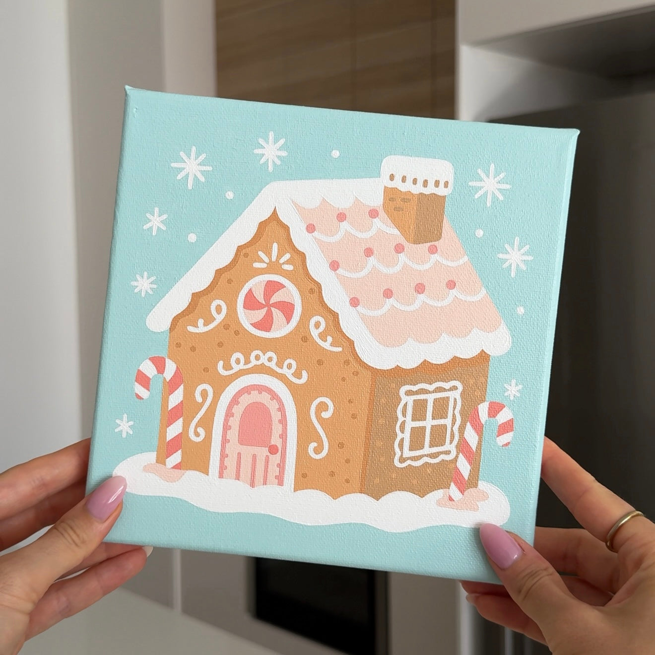 "Gingerbread Wishes" 8x8 Paint by Number Kit