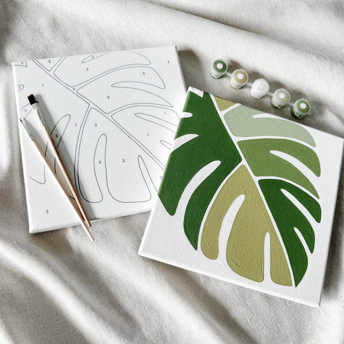 MÅLA ORIGINALS "Monstera" Paint by Number Kit - Måla Paint by Numbers